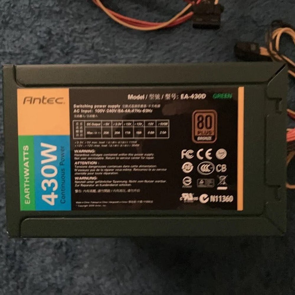 Antec Earthwatts 430W EA-430D Green 80 Plus Bronze Power Supply 6pin PCI-E